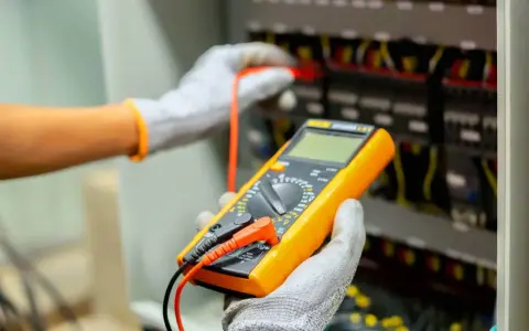 Elektryk wykonuje pomiary elektryczne. Sprawdź nasz pomiary elektryczne cennik usług.