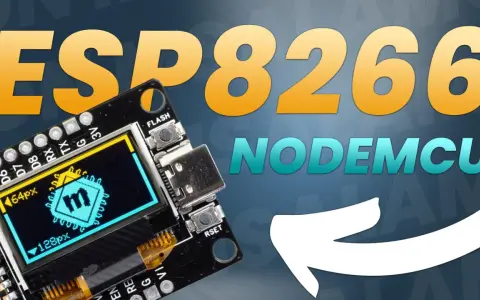 ESP8266 NodeMCU z małym ekranem, idealny do projektów IoT. Można na nim wyświetlać dane, np. pomiary z czujników.
