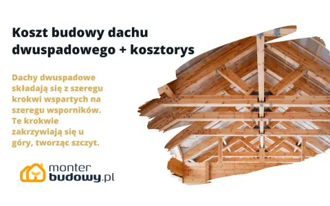 Szczegółowy koszt budowy dachu dwuspadowego 200m2. Widok konstrukcji drewnianej dachu dwuspadowego.