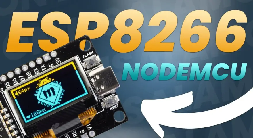 ESP8266 NodeMCU z małym ekranem, idealny do projektów IoT. Można na nim wyświetlać dane, np. pomiary z czujników.