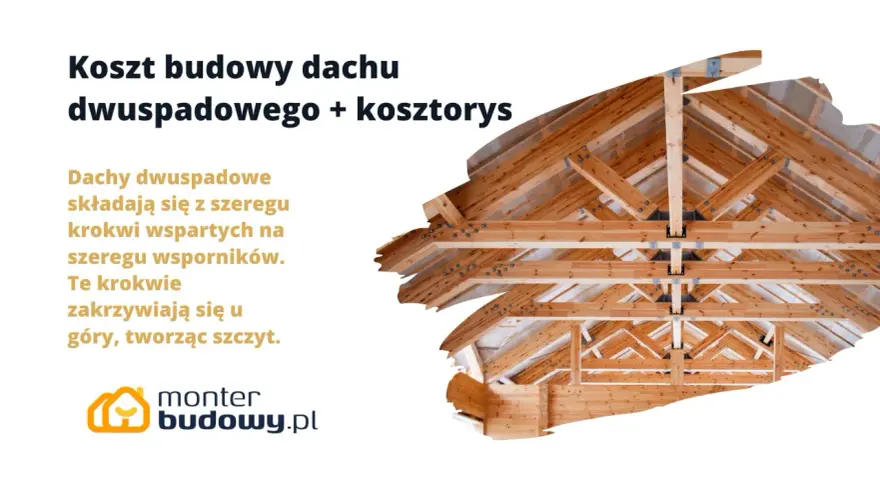 Szczegółowy koszt budowy dachu dwuspadowego 200m2. Widok konstrukcji drewnianej dachu dwuspadowego.